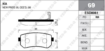 FREN BALATASI ARKA DİSK - ACCENT ERA 06- / i30 08-11 / CEED 08-11 / i20 08- / SPORTAGE 10- / iX35 10- resimleri